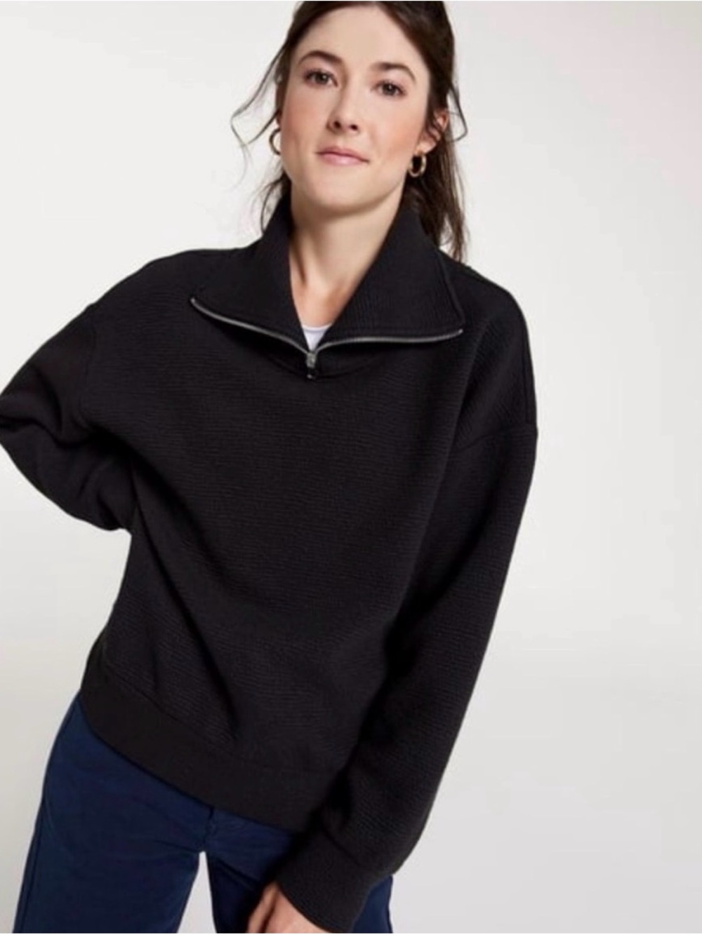 Calia’s Black Half-Zip Pullover Sweater, M